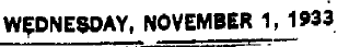 Wednesday, November 1, 1933